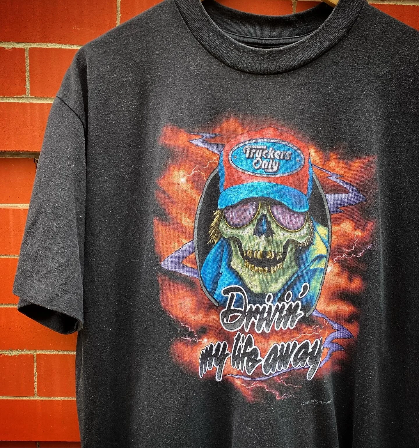 1992 3D Emblem Truckers Only Driving My Life Away 2XL — disorder 
