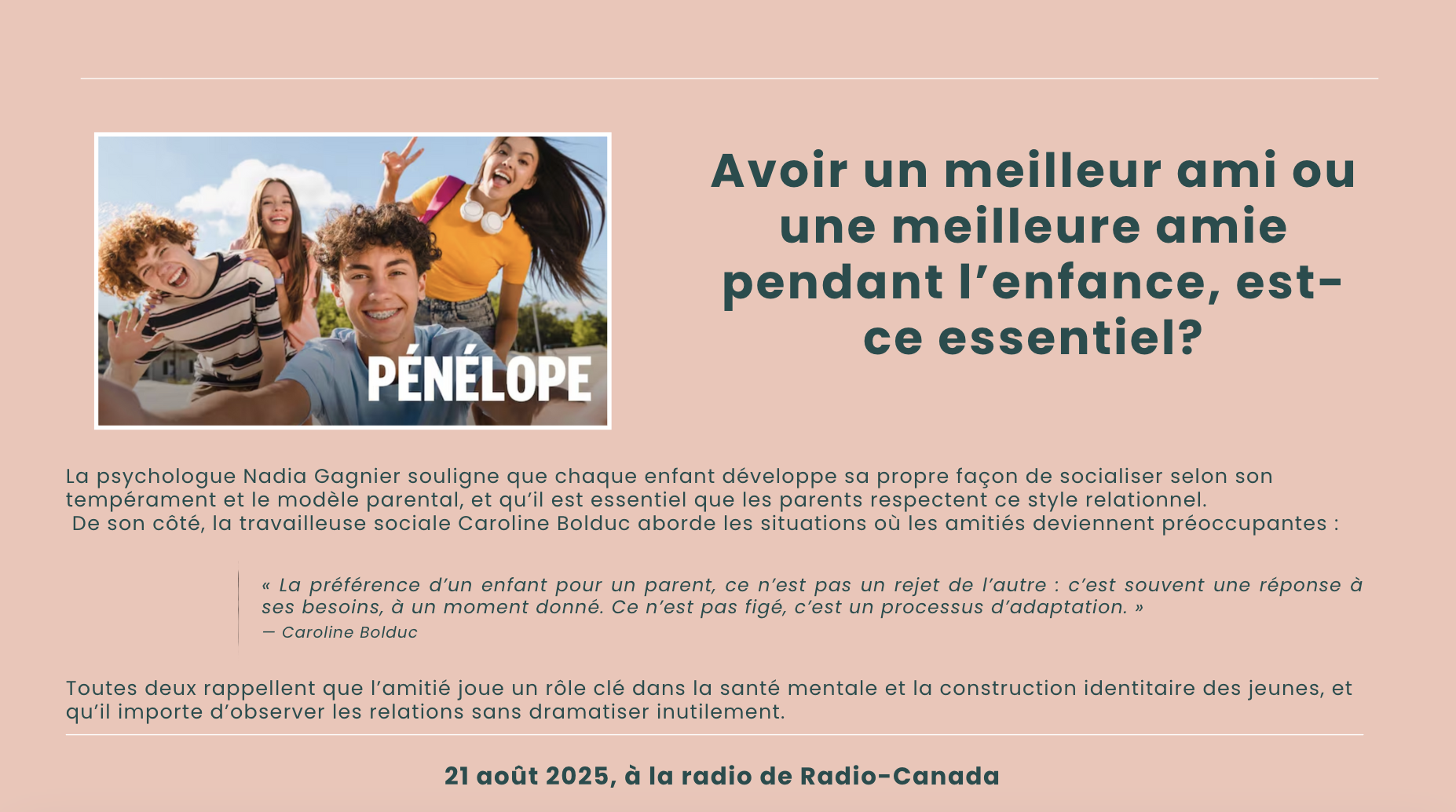 Avoir un meilleur ami pendant l'enfance, est-ce essentiel ?