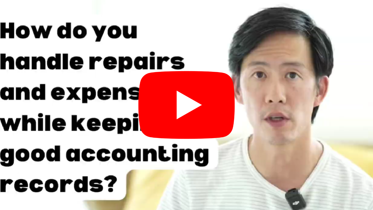 How do you handle repairs and expenses while keeping good accounting records?