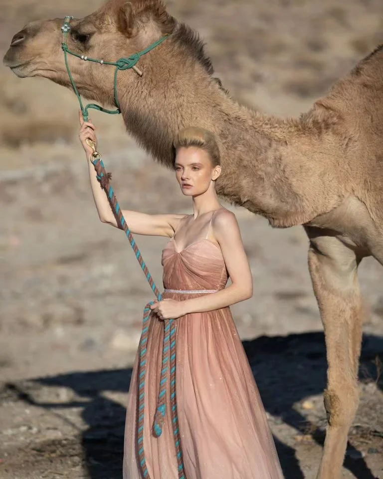 Traveling to shoot campaigns is one of the most exciting things about this job. Top model @vilena.official slayed this shoot. What a fantastic person. 
#covermodel #highfashion #desertphotoshoot #travel #highfashionmodel #voguemagazine #fashionphotog