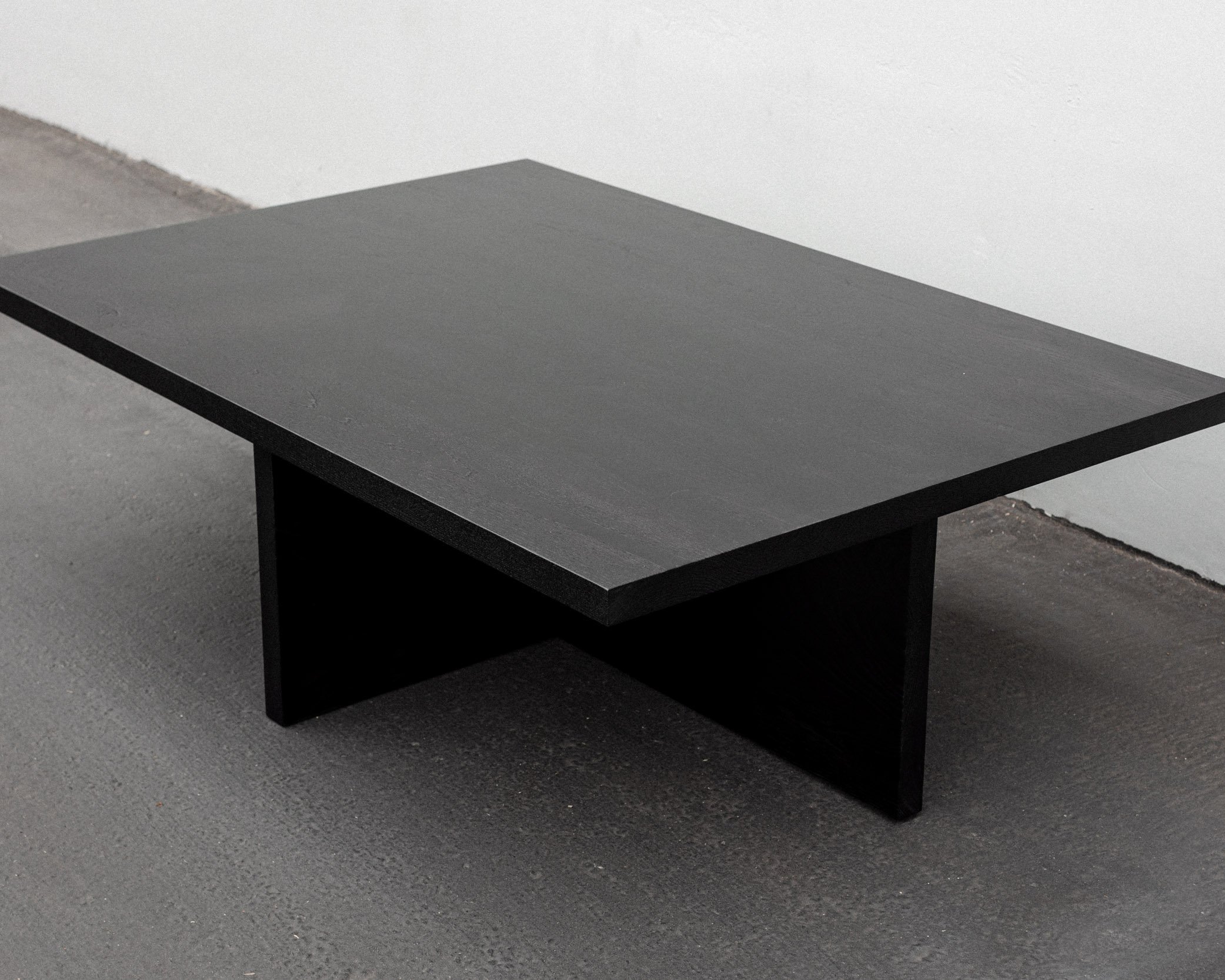 Black Coffee Table with abstract slab design