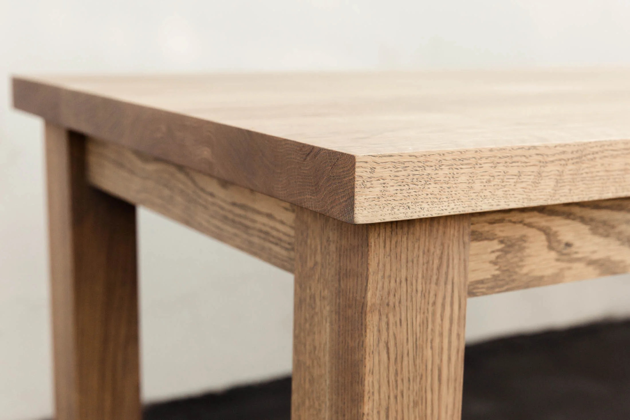 Solid white oak writing desk, modern minimalist style by Casa Dega Design in Southern CA