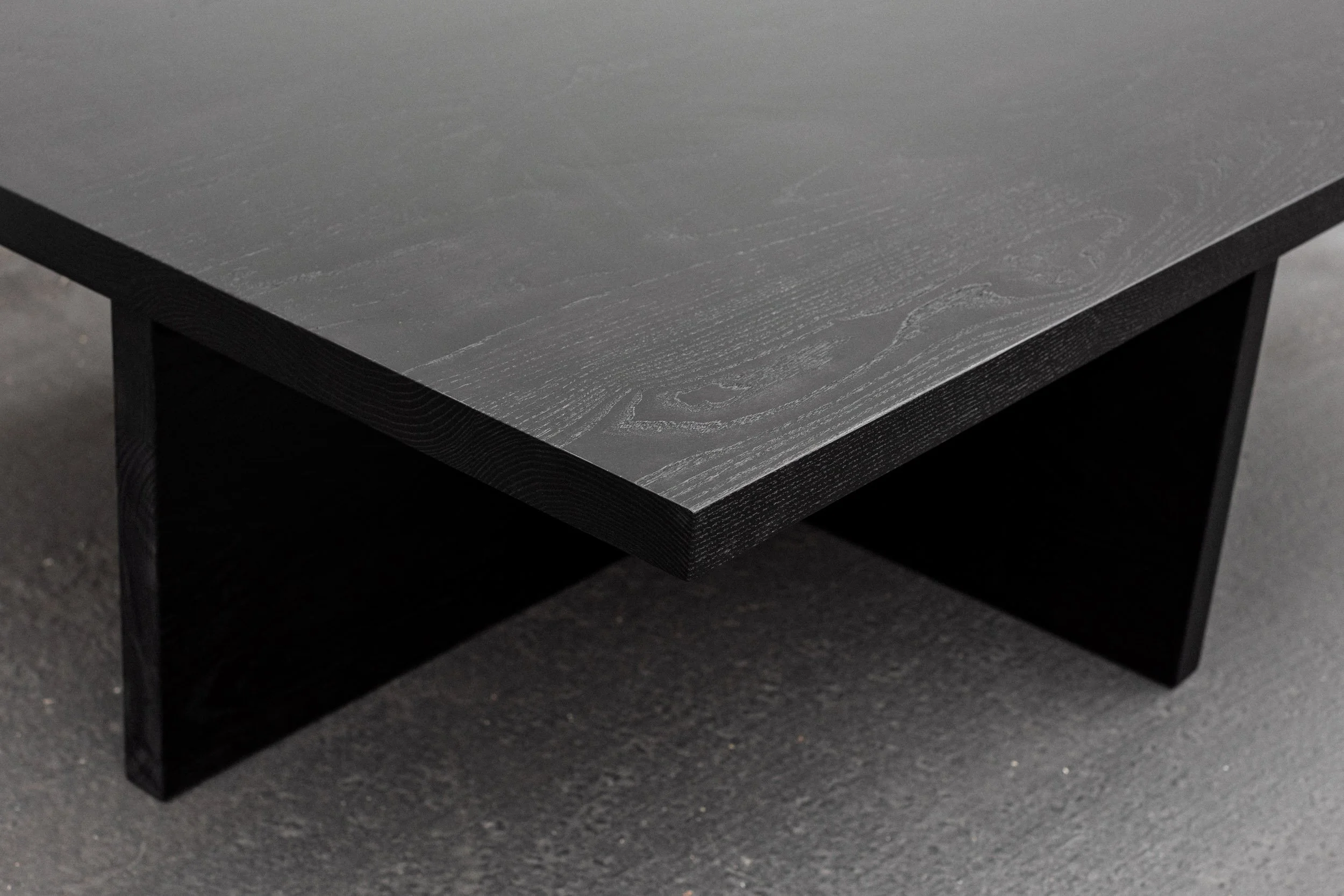 Modern Black Coffee Table Solid Wood