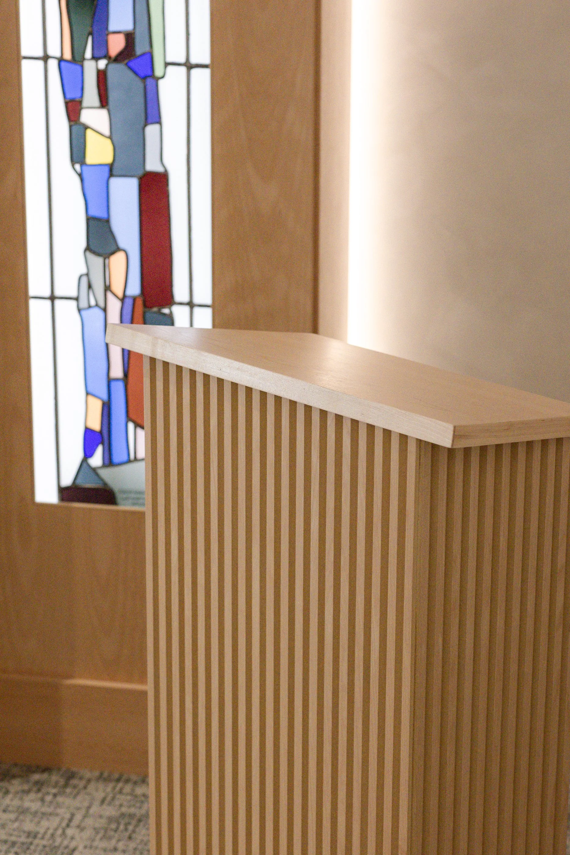 Fluted Lectern for Sam Jacobs Beit-Midrash