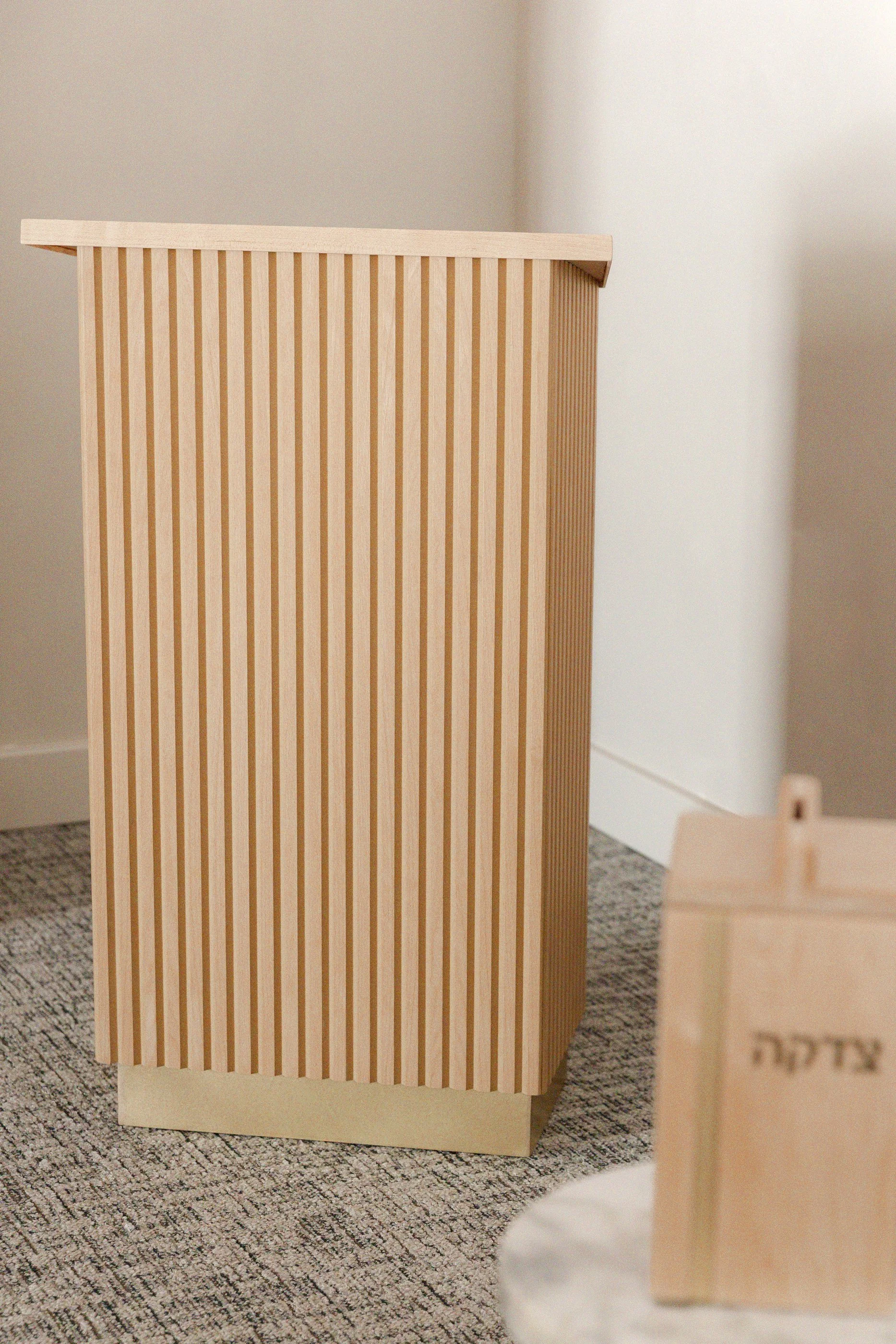 Fluted Lectern and donation box Congregation Beth El