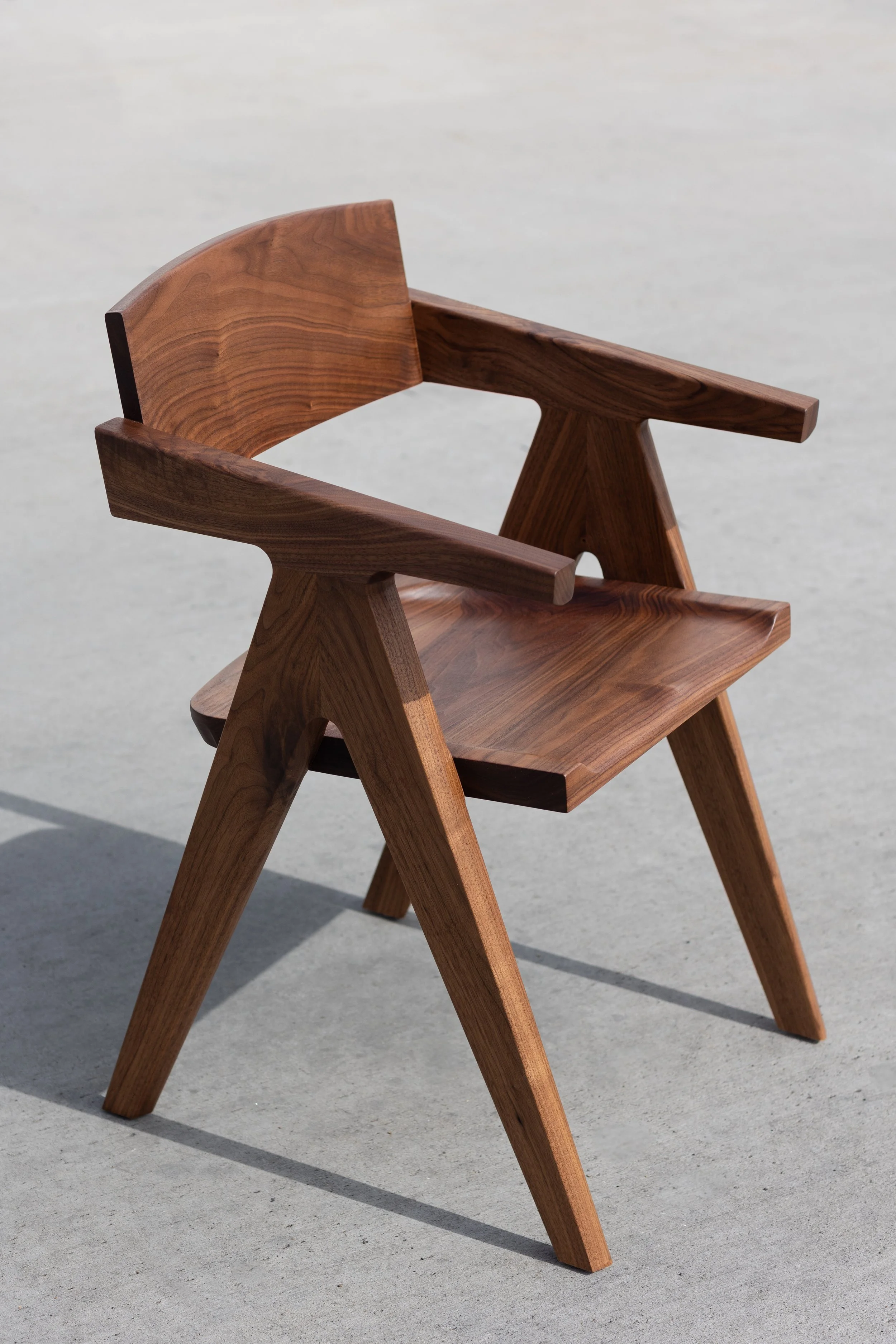 Solid Walnut Pierre Jeanneret inspired chair