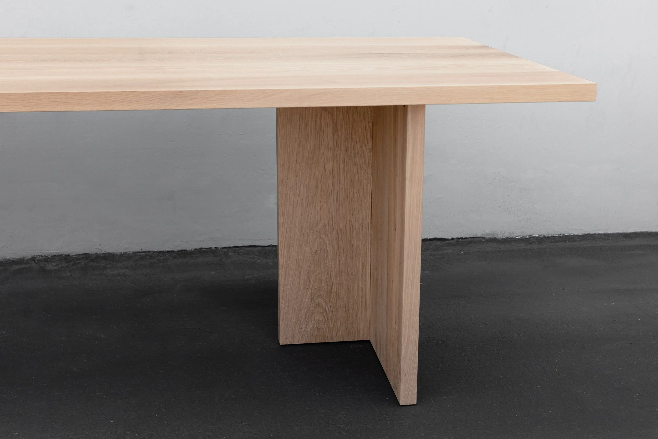 White Oak Dining Table with inset legs