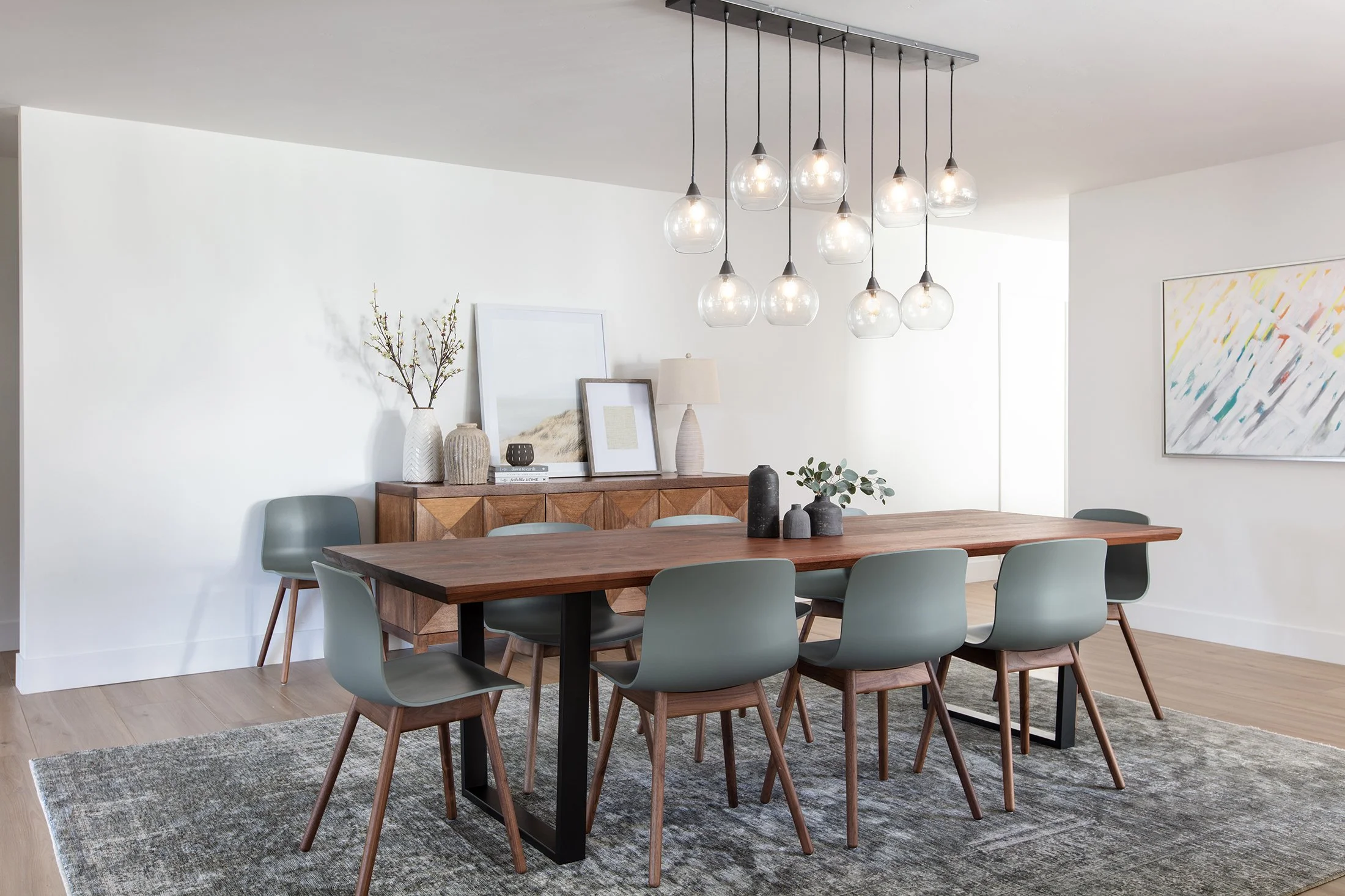 Custom Solid Walnut Dining Table with Steel Legs Casa Dega Design