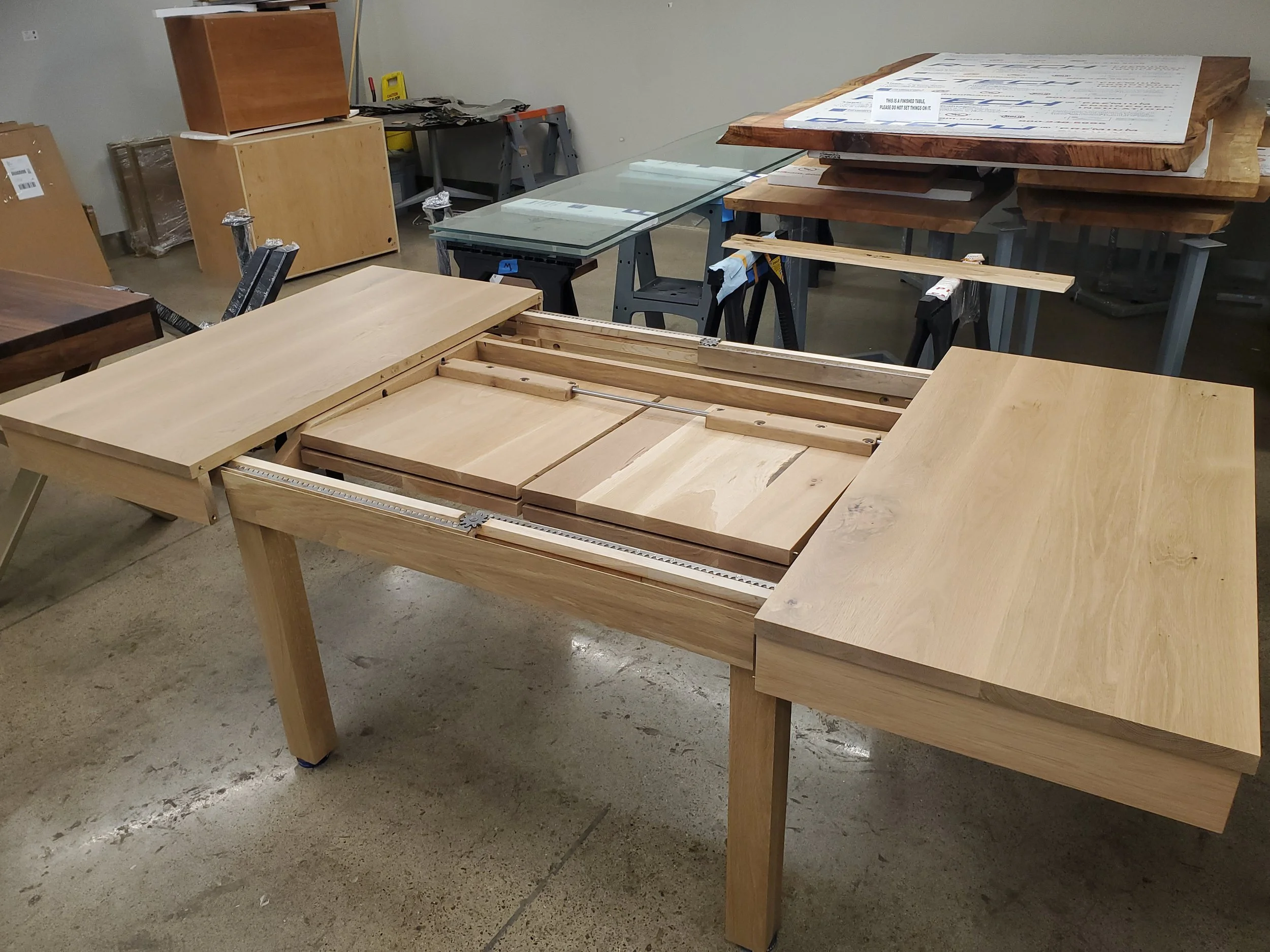 Solid wood extendable dining table San Diego