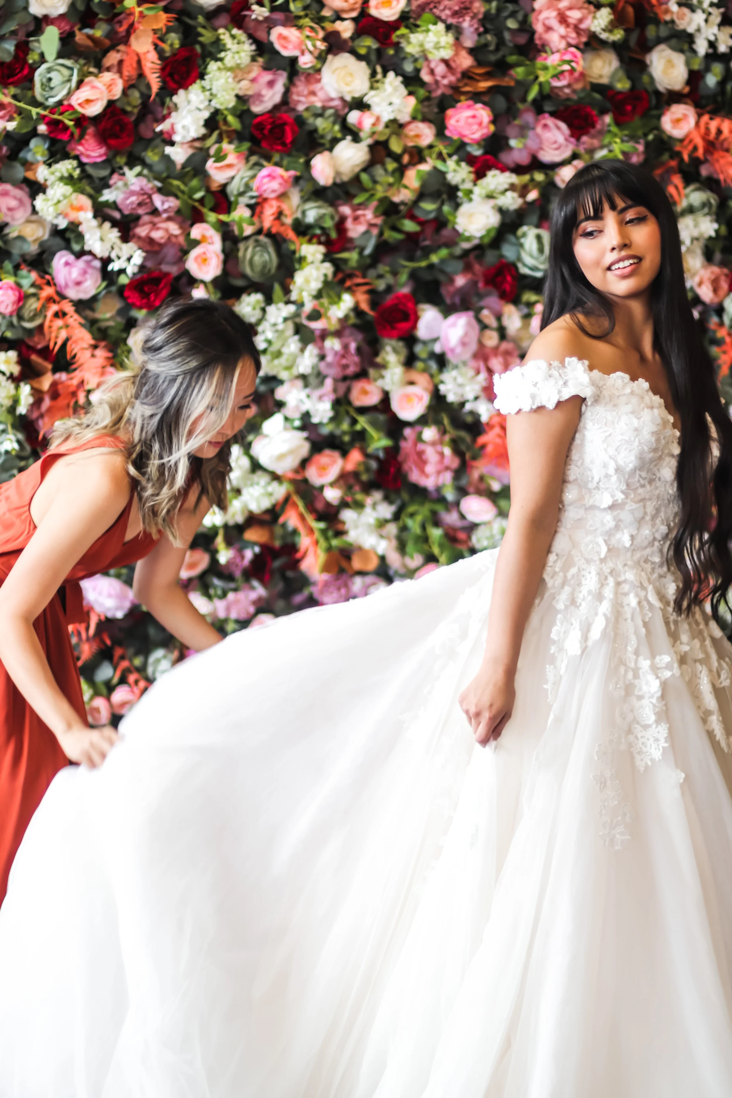 Bridesmaids flower wall rental Denver