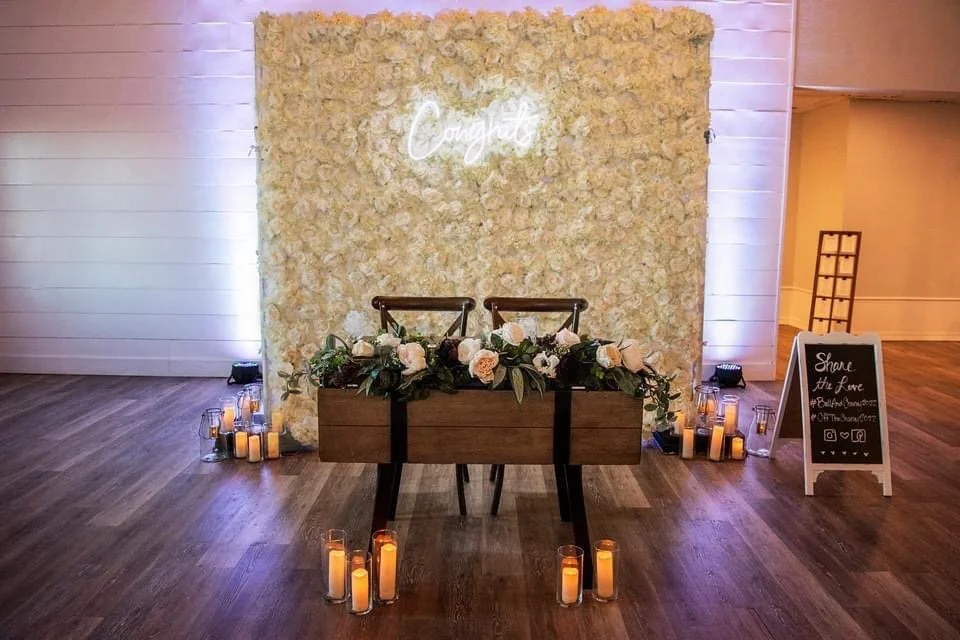 white flower wall rental Denver and Colorado springs
