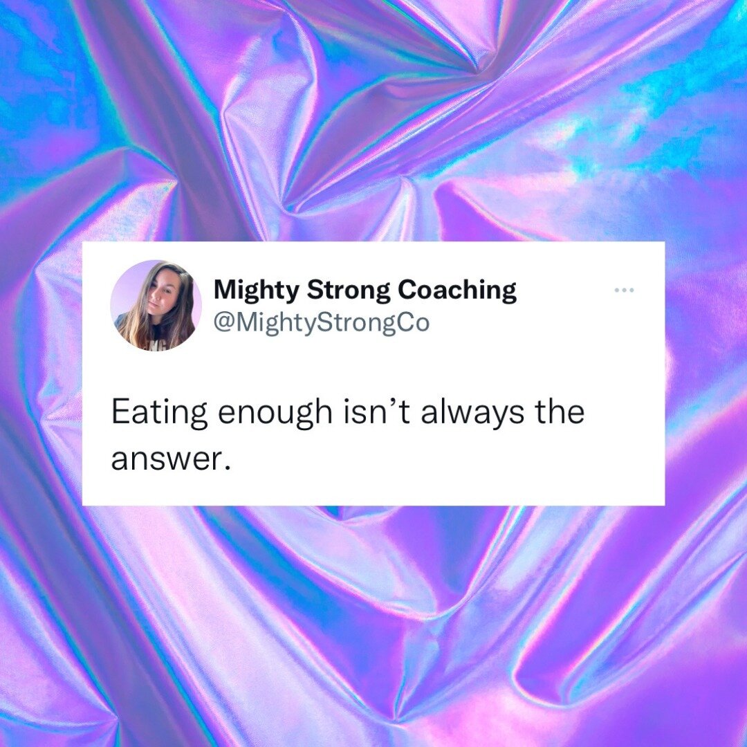 Eating enough is wildly important for:⁠
➡️ Satiety⁠
➡️ Fuel &amp; energy⁠
➡️ Metabolic performance &amp; recovery⁠
➡️ Exercise &amp; building muscle⁠
➡️ Performance⁠
➡️ Those who chronically diet ⁠
➡️ Those stuck in binge-restrict cycles ⁠
⁠
You get 