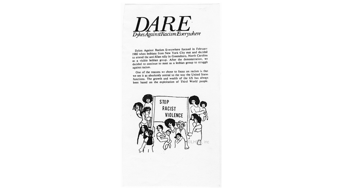 DARE (Dykes Against Racism Everywhere) Poster