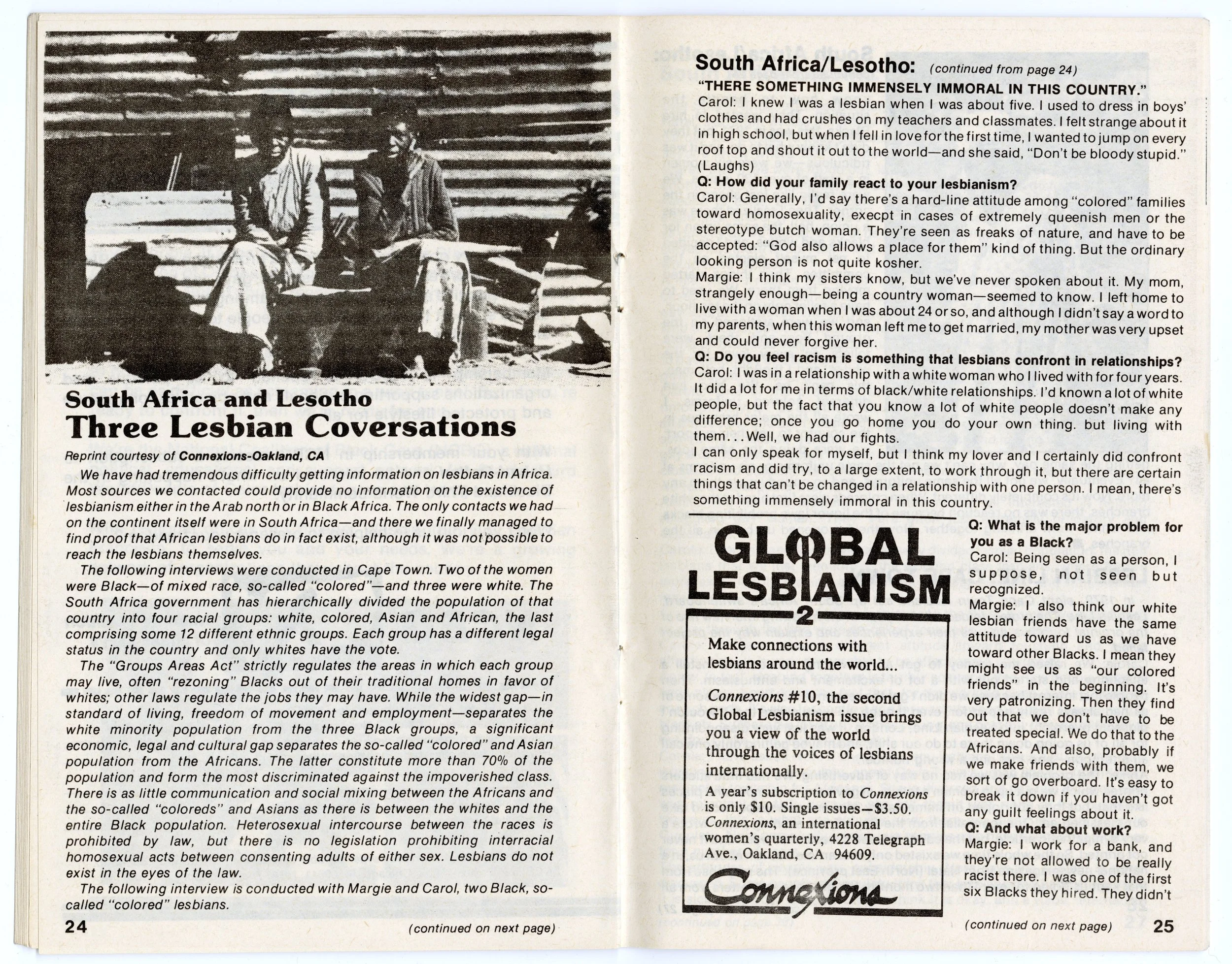 “Three Lesbian Conversations”: Habari Daftari Magazine, 1984