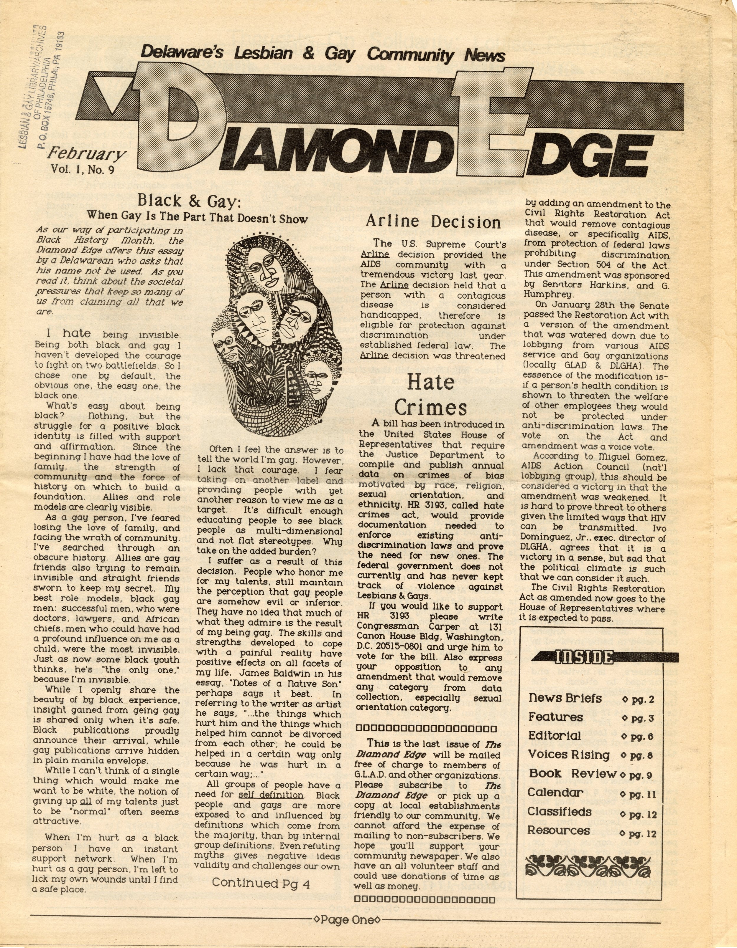 “Black &amp; Gay”: Diamond Edge Magazine, 1998