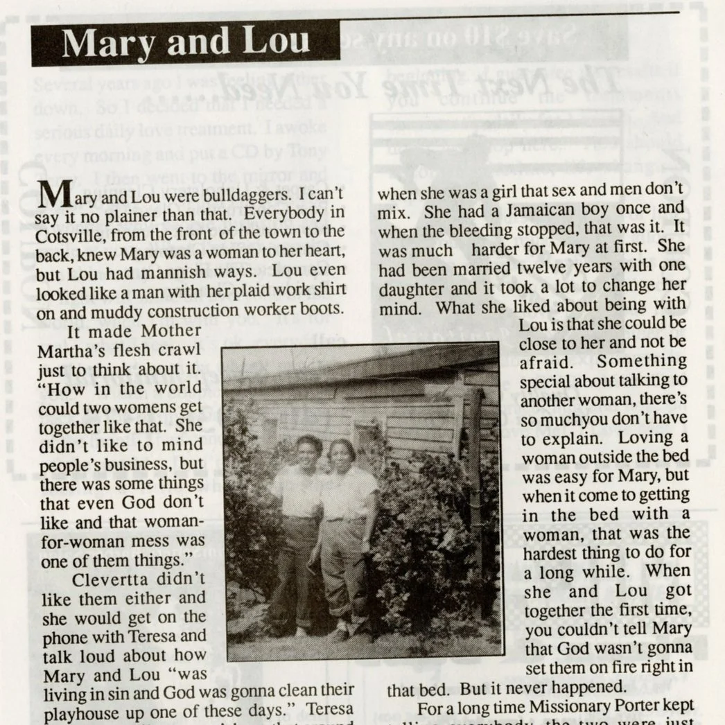 Story of Mary &amp; Lou: Venus Magazine, 1995