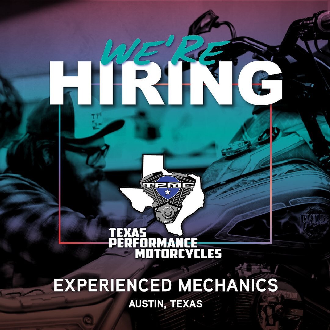 We are looking to expand and add an experienced mechanic to our team. Flexible schedule. Pay will be based on experience. Must have your own set of basic tools. Email resumes to texasperformancemc@gmail.com