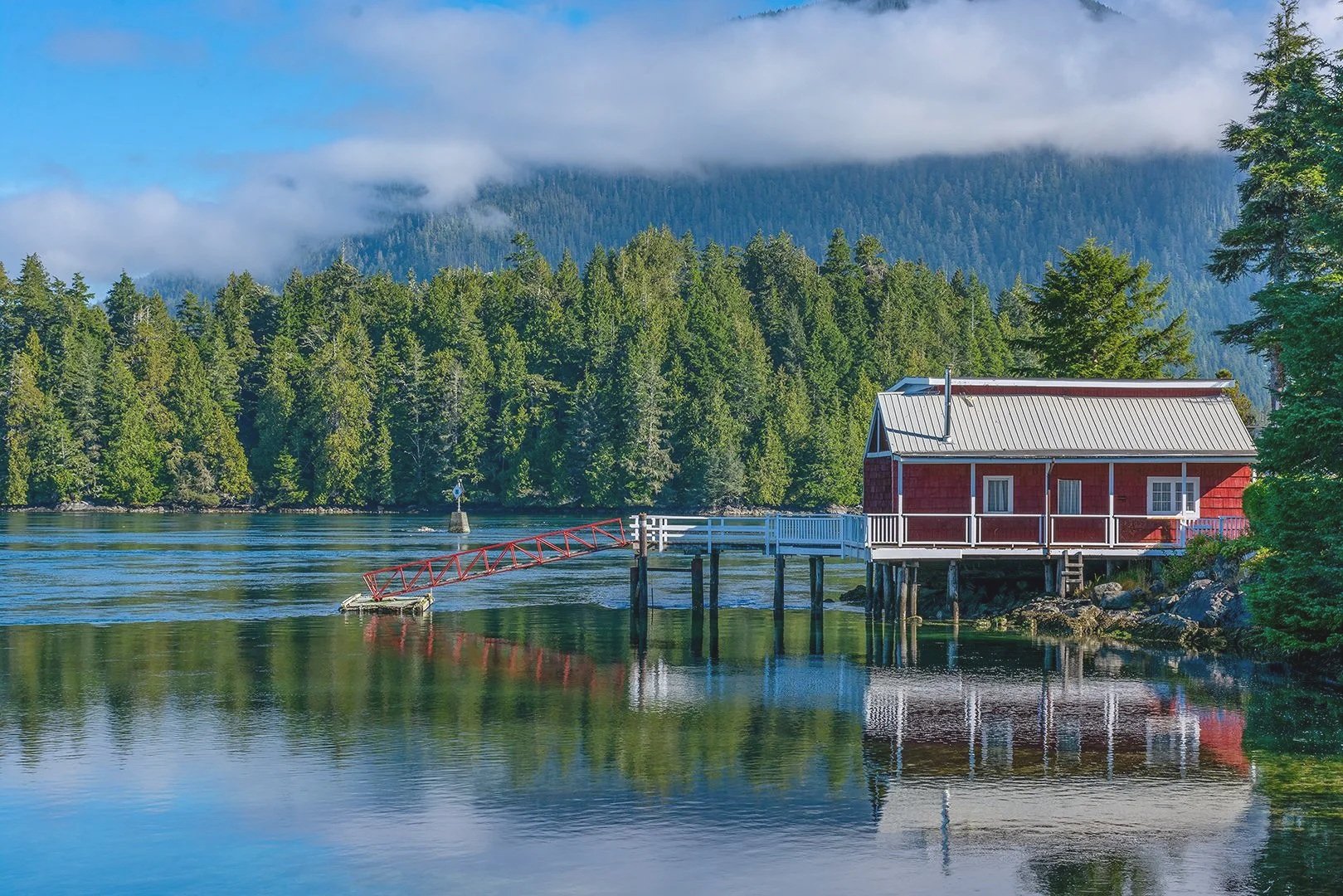 Red Refuge at the end of the pier