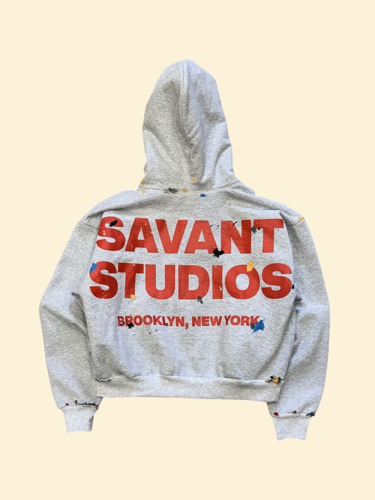 Cropped Art School Zip Hoodie W (Grey) — Savant Studios