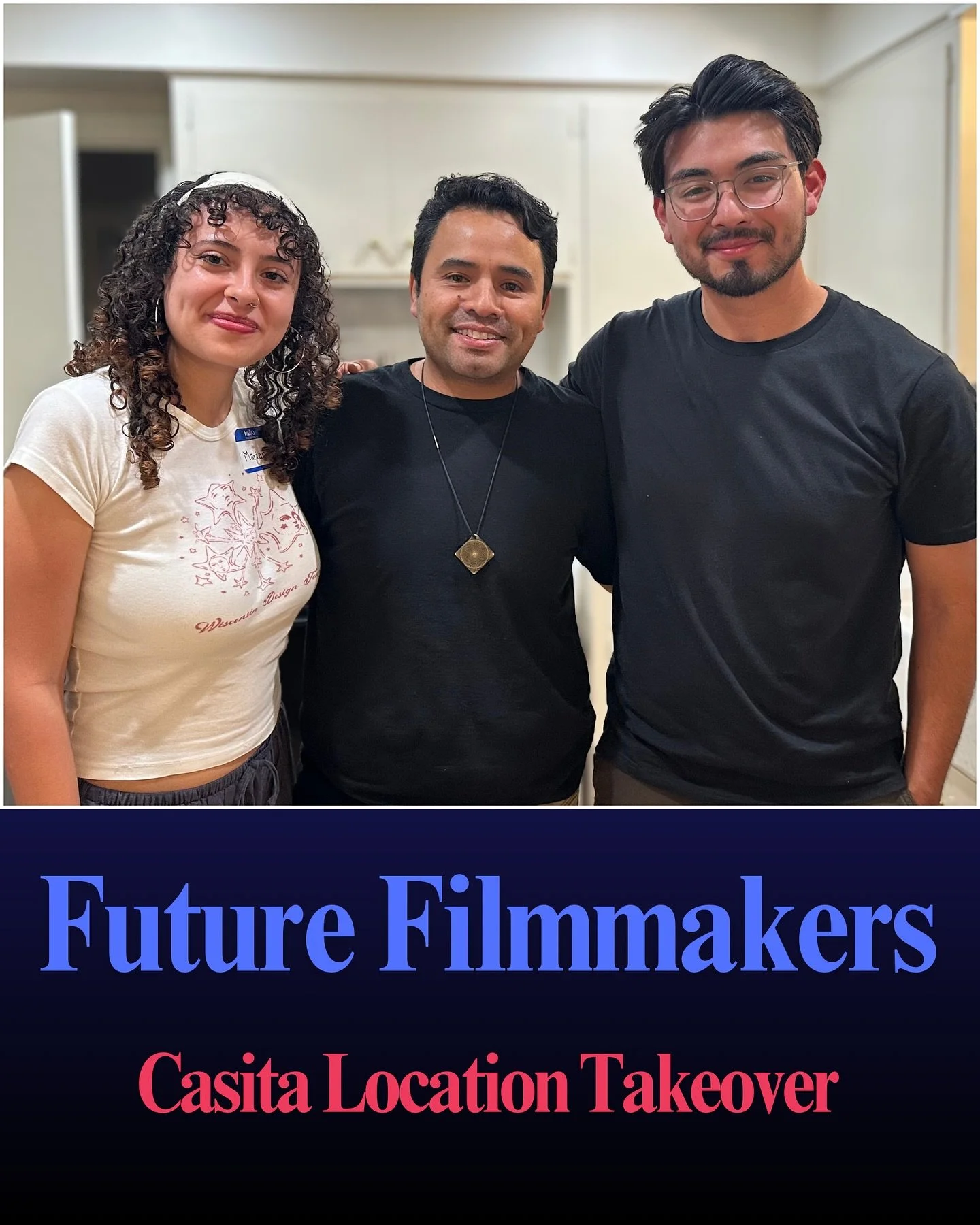 My Casita turned into a film set!
Pic with Mariana (Director/Writer/Editor) and JD (Producer), along with a crew of  about 15, brought their vision to life. 
DePaul University film students, Mariana and her team, are telling stories that are personal