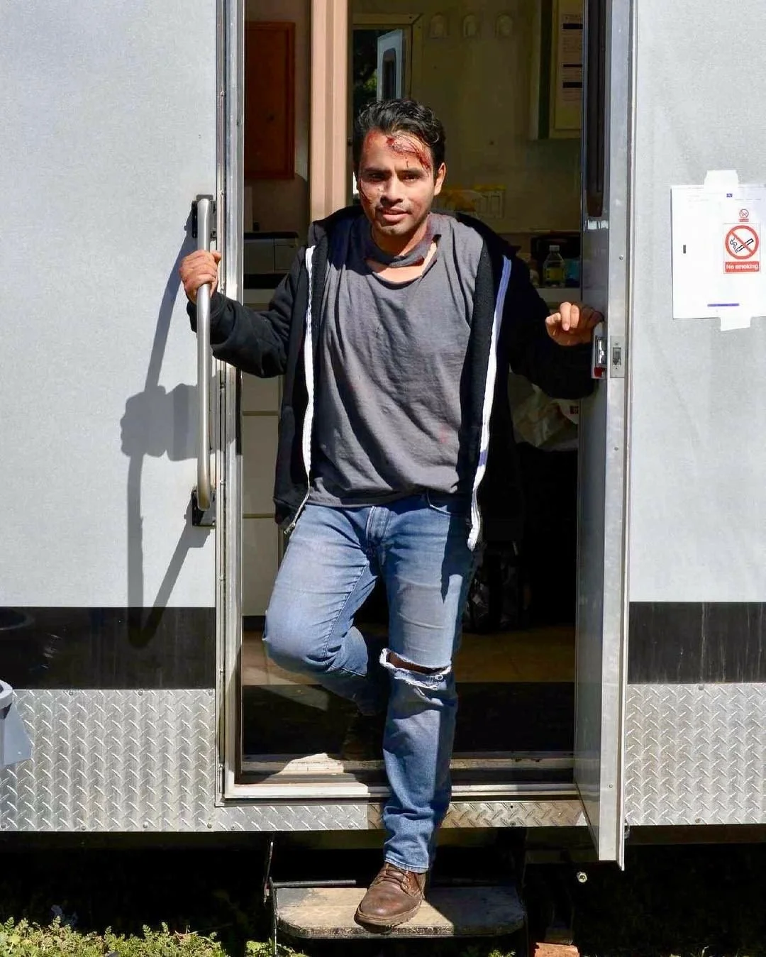 Erick Juarez, On Set.