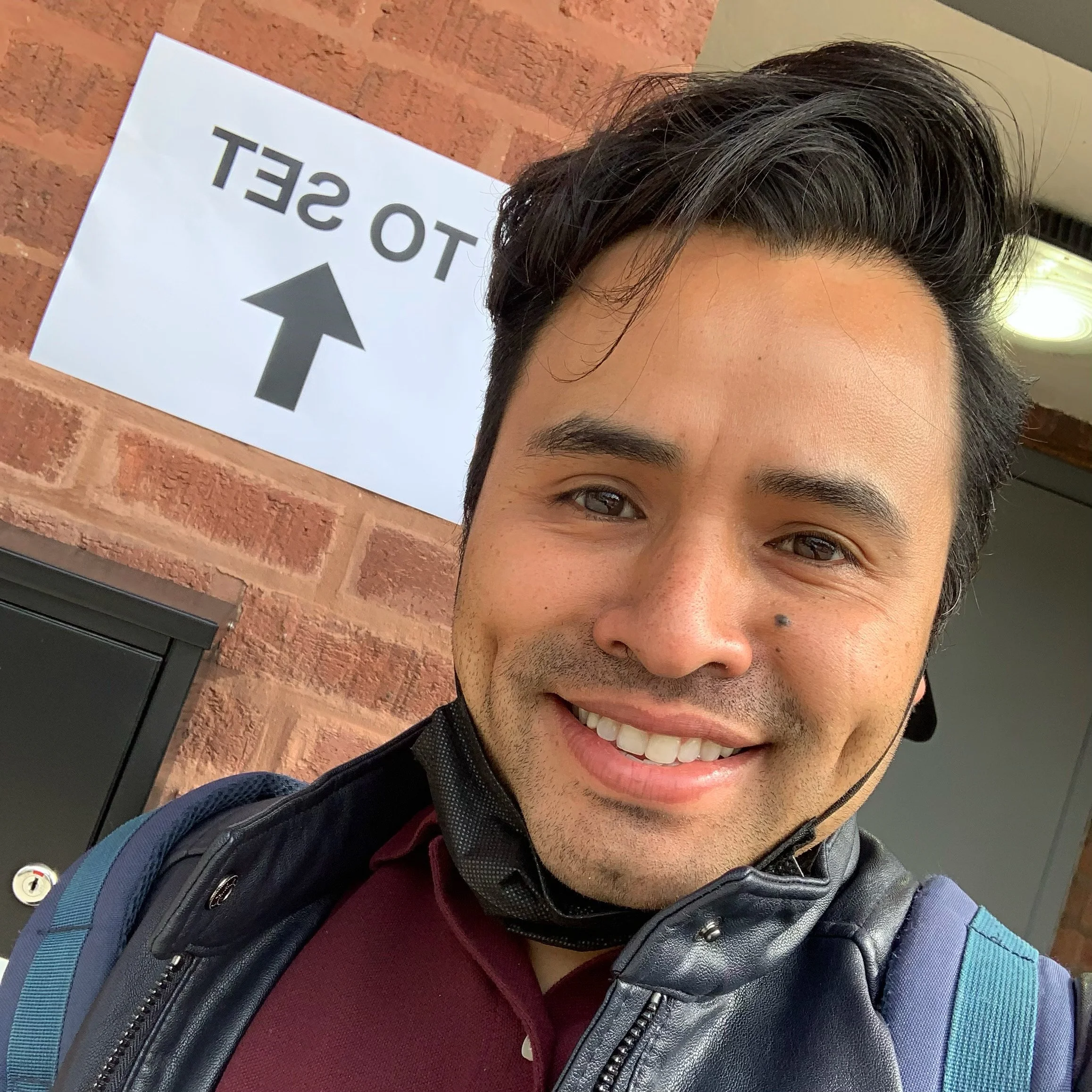 Erick Juarez, on set. 