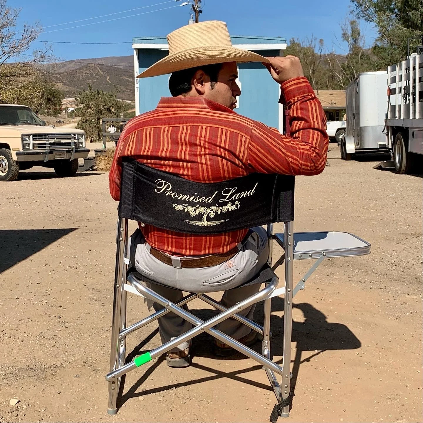 Erick Juarez, On set for ABC, Promise Land.