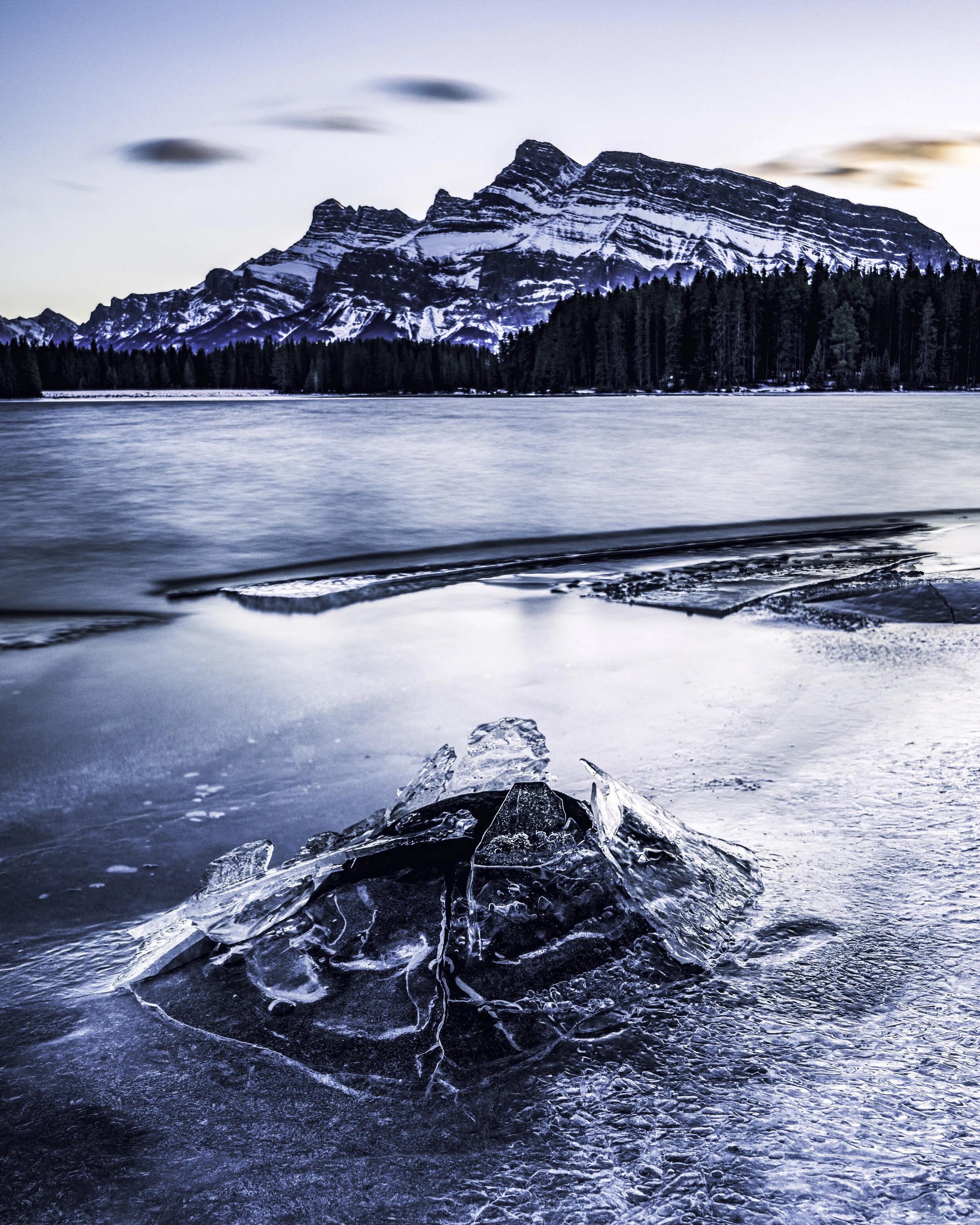 Two Jack Lake Sunser with Ice Shards 2020.jpg
