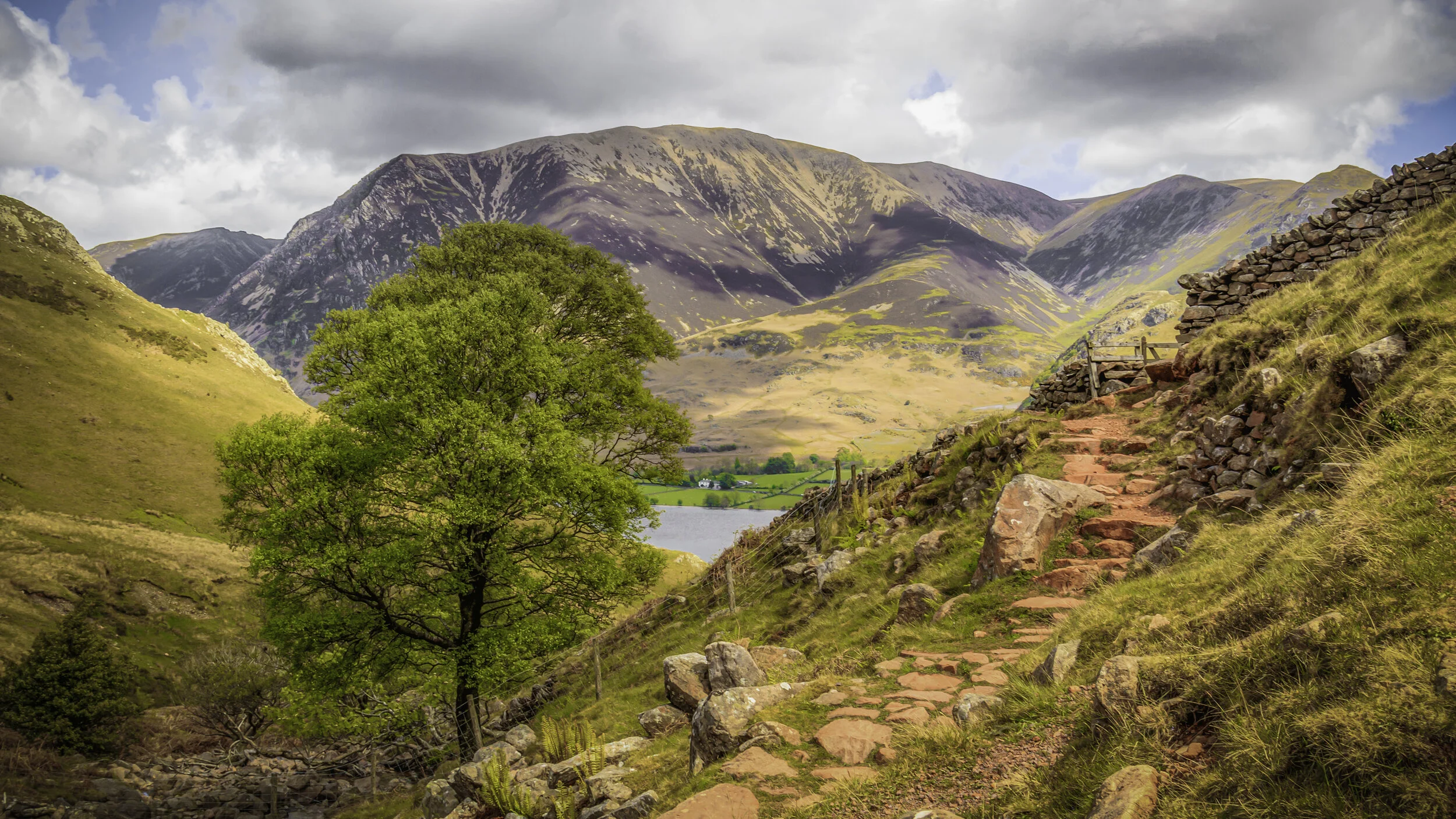 A walking path in the Lake District, England.