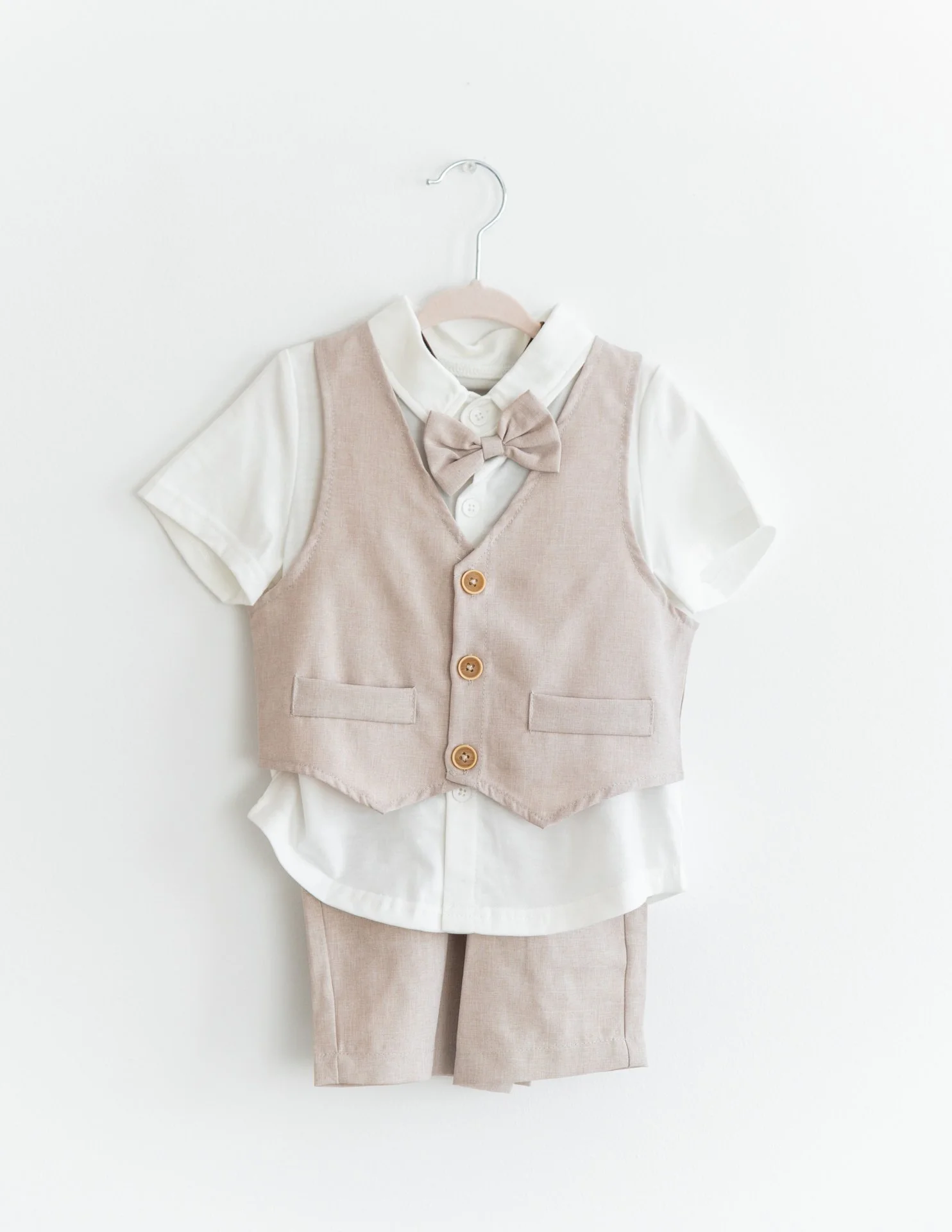 Boys Suit, 12 months, shorts, suspenders and bowtie