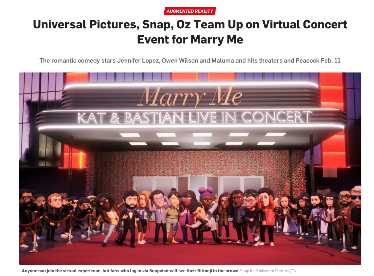 UNIVERSAL PICTURES - Bitmoji Virtual Concert