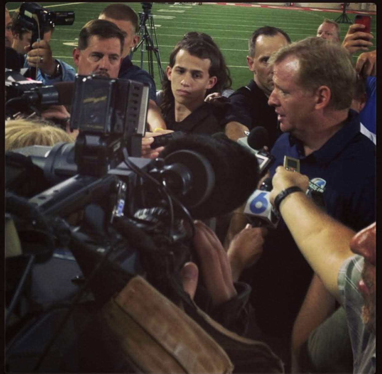 We were the only local station to have a one on one with Commissioner Goodell when he visited Ohio State for a safety clinic. Here he is addressing reporters before our exclusive.