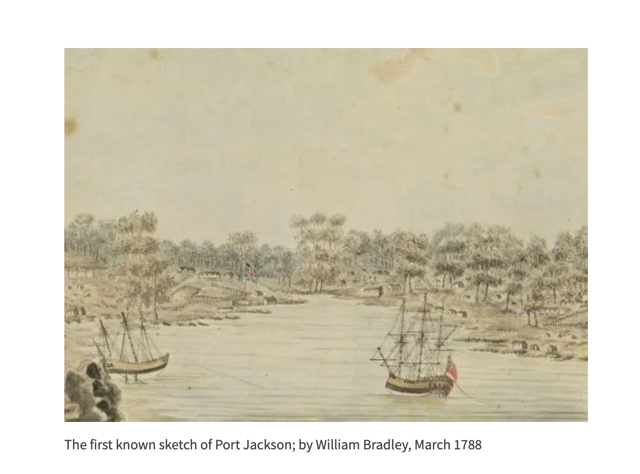 First known sketch of the TS William Bradley March 1788.png