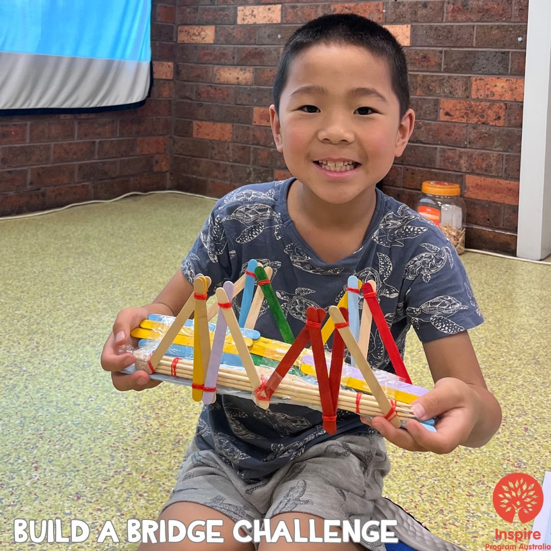 BUILD A BRIDGE CHALLENGE

During the initial week of School Holiday Fun, children enjoyed testing their engineering abilities by constructing bridges. This activity presented a challenge as they had a time constraint to build sturdy bridges and deter