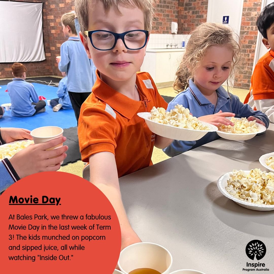 Movie Day 

At Bales Park, a Movie Day was organised during the last week of Term 3. The children enjoyed munching on popcorn and sipping juice as they watched the film "Inside Out."

The kids had a fantastic day and truly appreciated the r