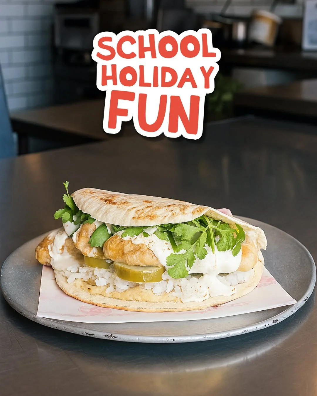Don't miss out on "Chef Michael's Kitchen" this School Holidays!👨&zwj;🍳✨

Here&rsquo;s a sneak peek of the delicious Chicken Kofta and pita bread sandwiches Chef Michael will be teaching us to make! 

Click the link in our bio to secure y