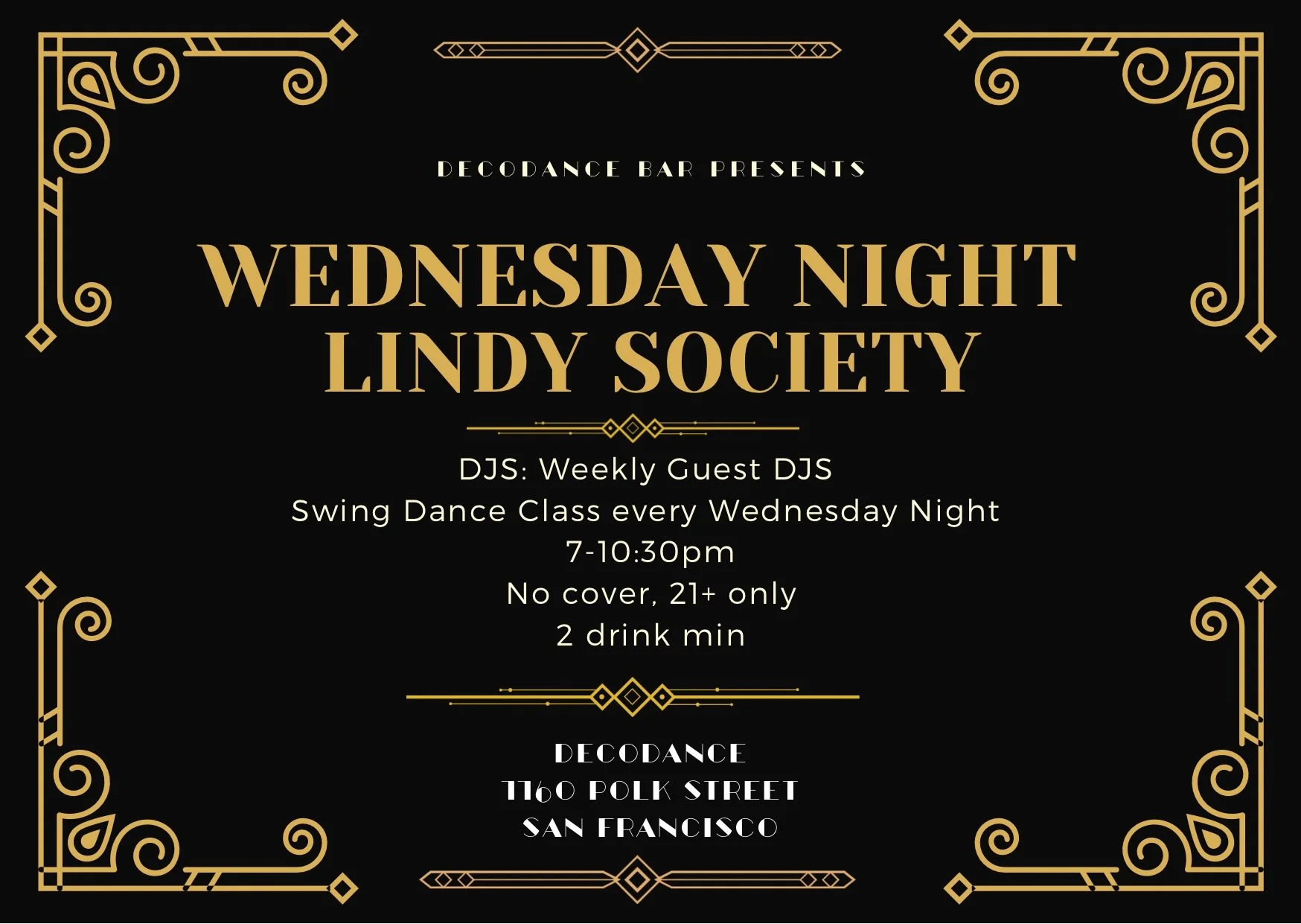 Wednesday Night Lindy Society at Decodance  
