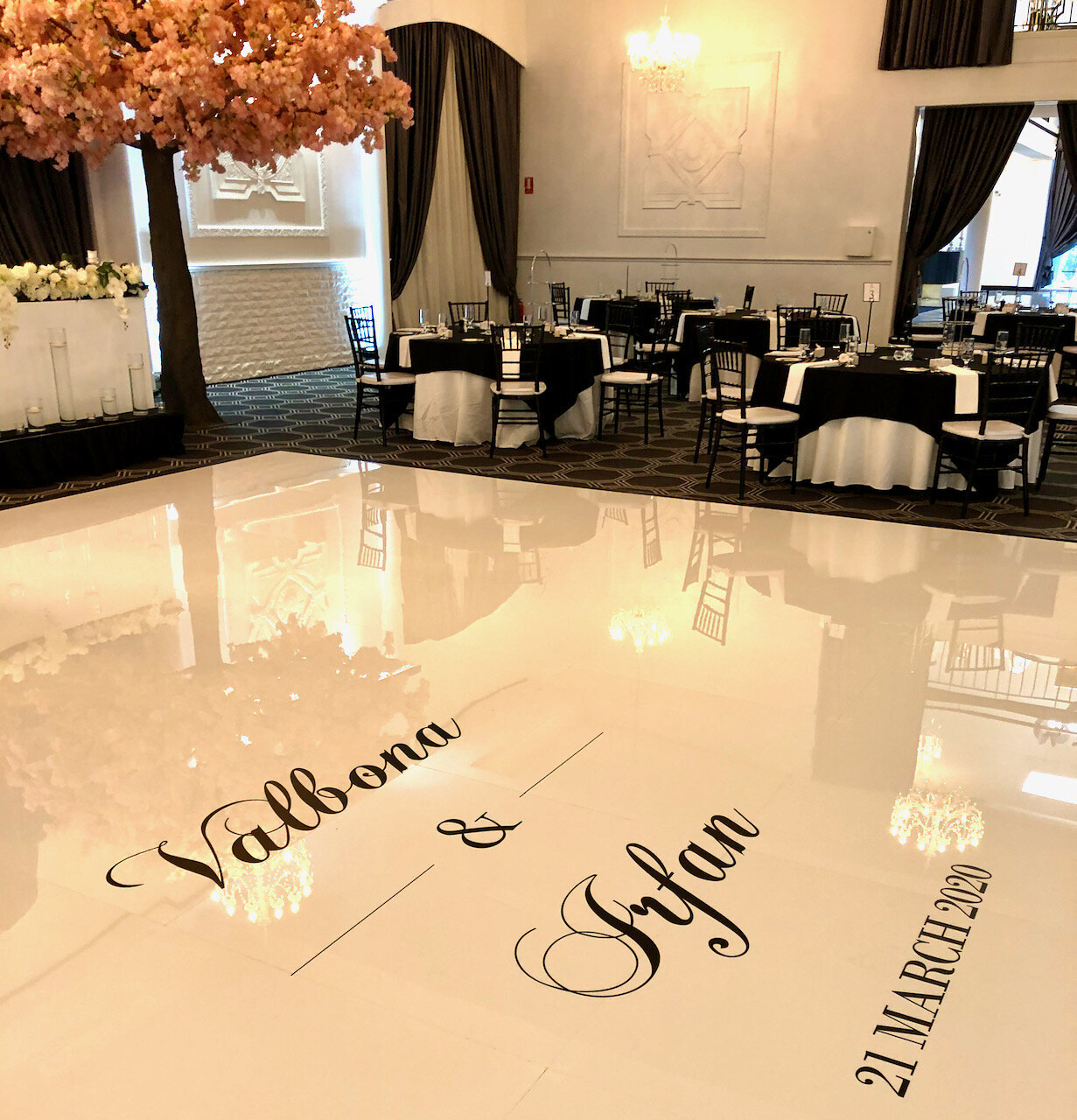 Wedding dance floor decal black vinyl Vogue Ballroom 2.jpeg