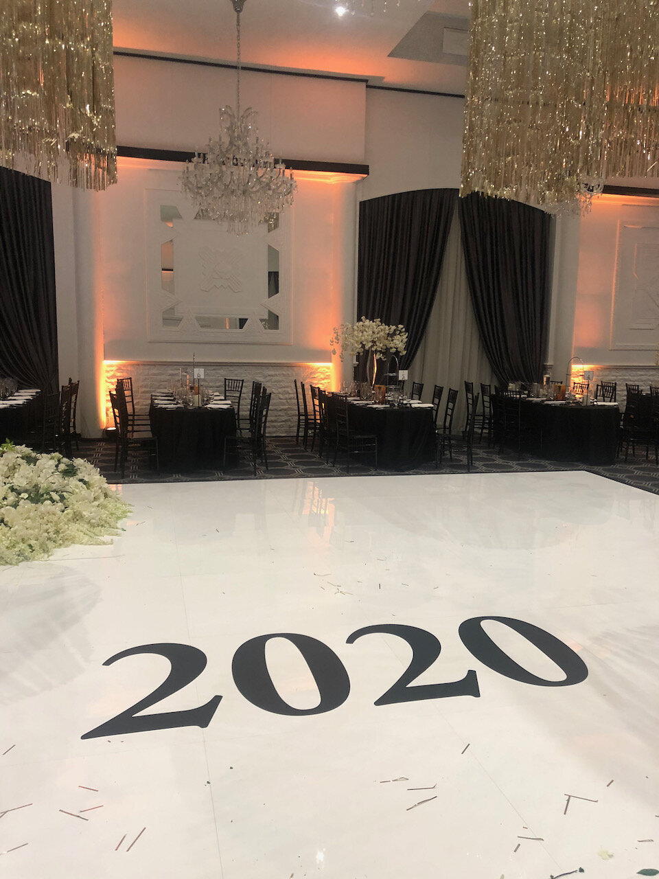 Dance floor new year 2020 decal on white acrylic Vogue Ballroom.jpeg