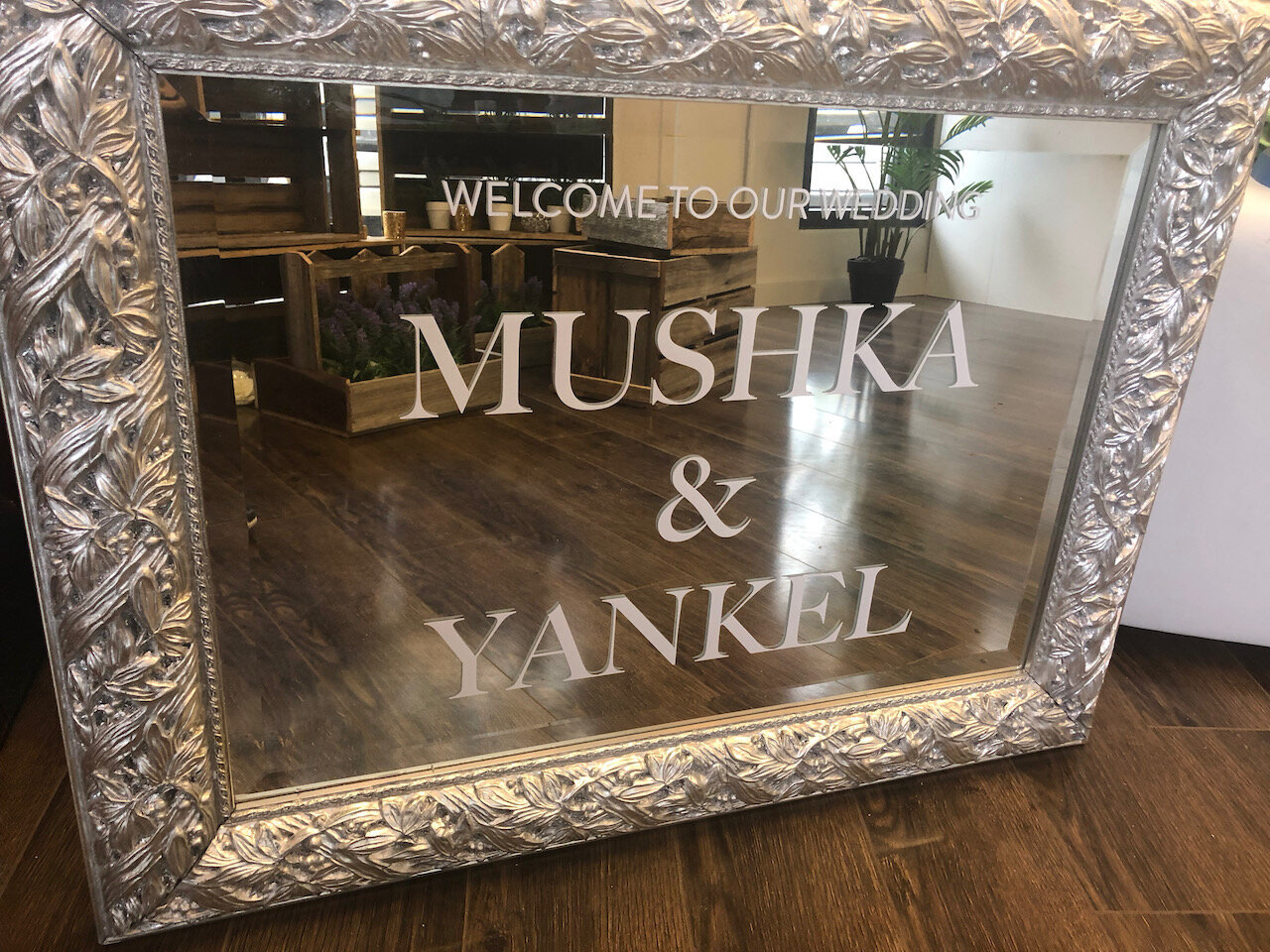 Welcome to our wedding mirror white vinyl.jpeg
