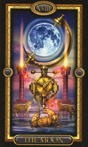 The Moon tarot card from Ciro Marchetti's The Gilded Royale deck