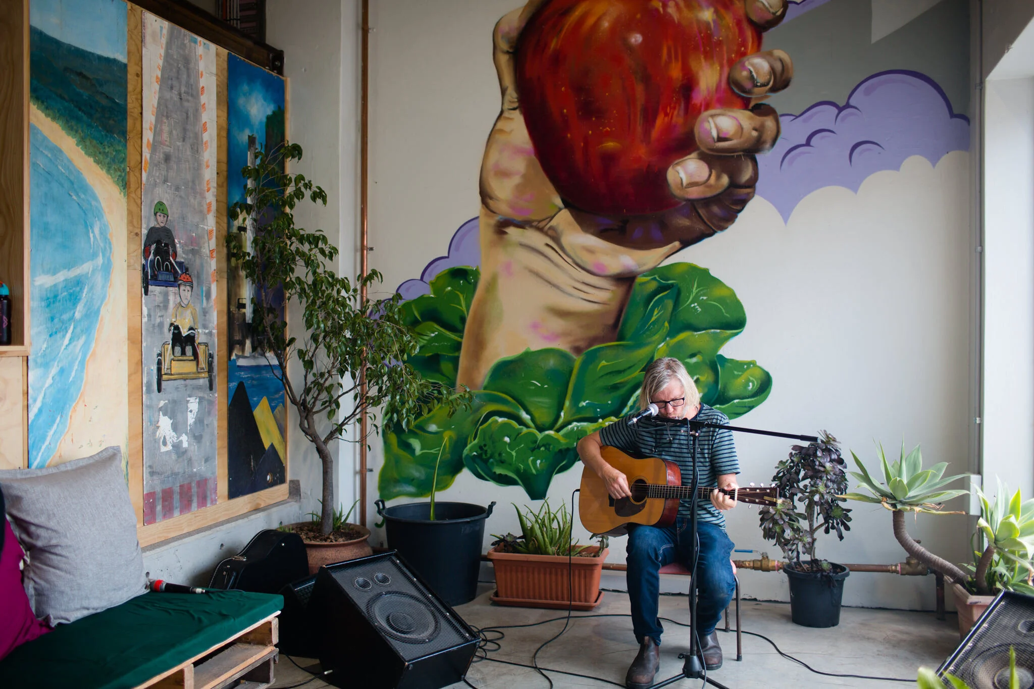 We had musicians at the opening thanks to Jam N Bread..jpg