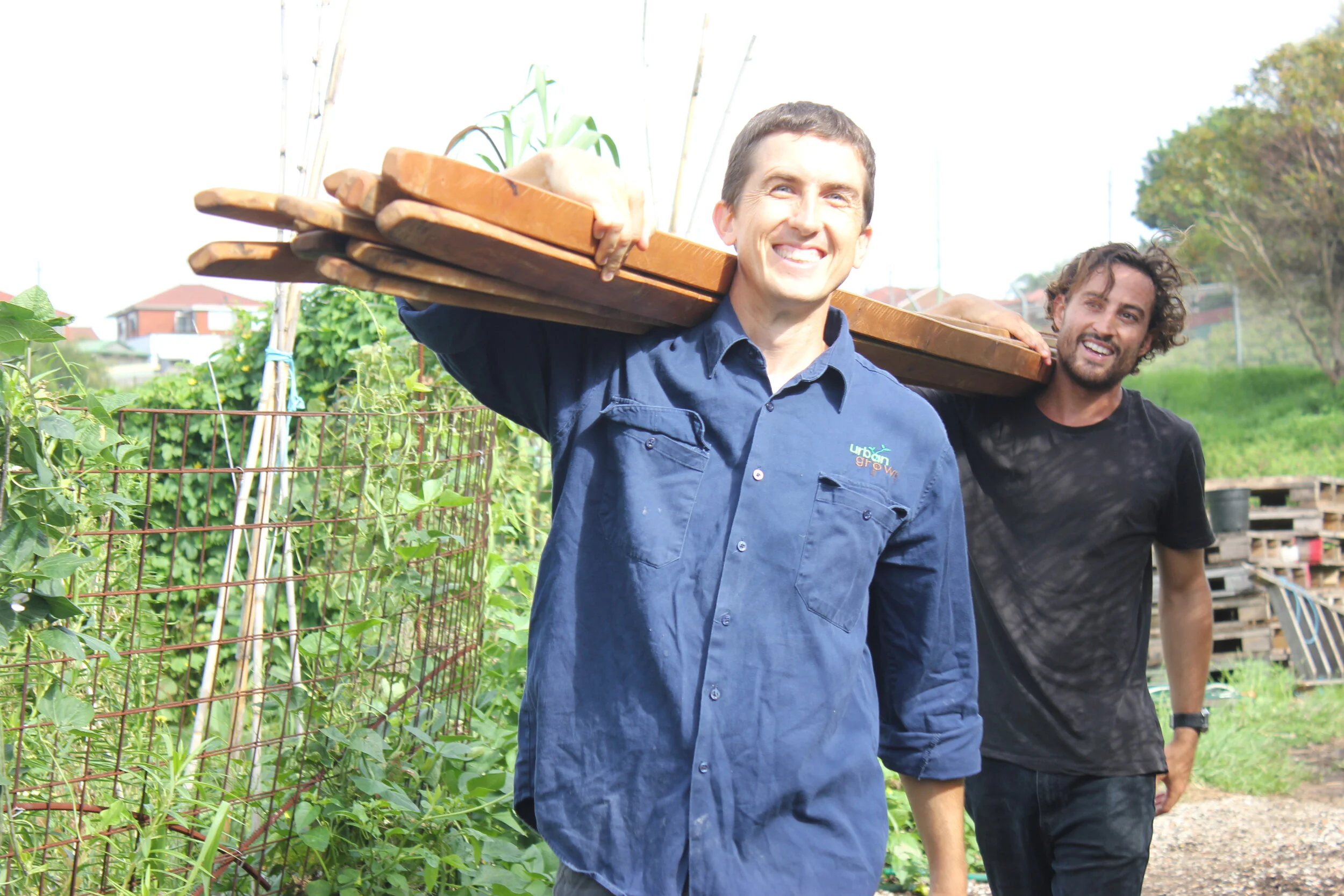 9 8 OCP Urban Grown building a Yurt frame.JPG