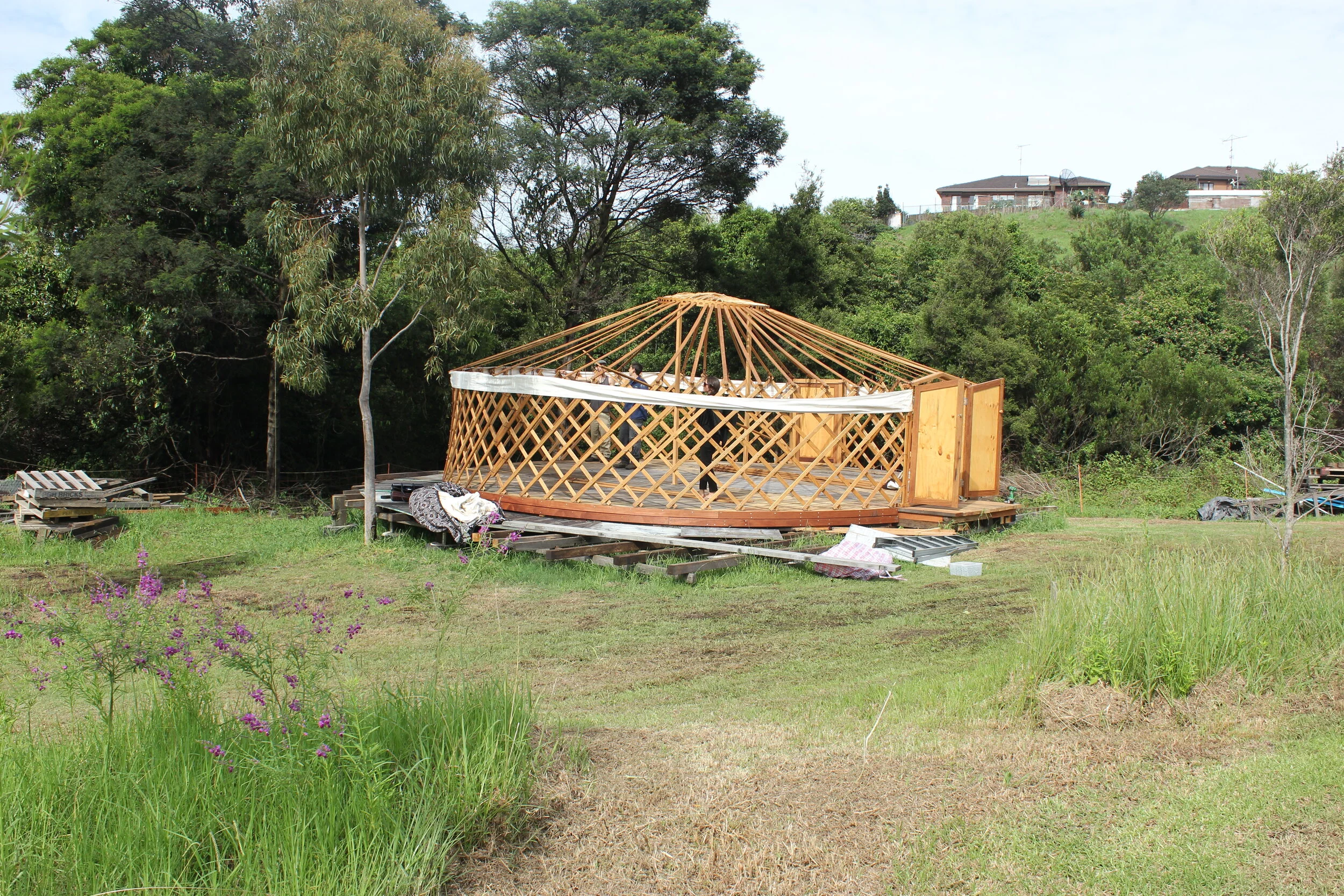 14 8 OCP Urban Grown building a Yurt frame.JPG