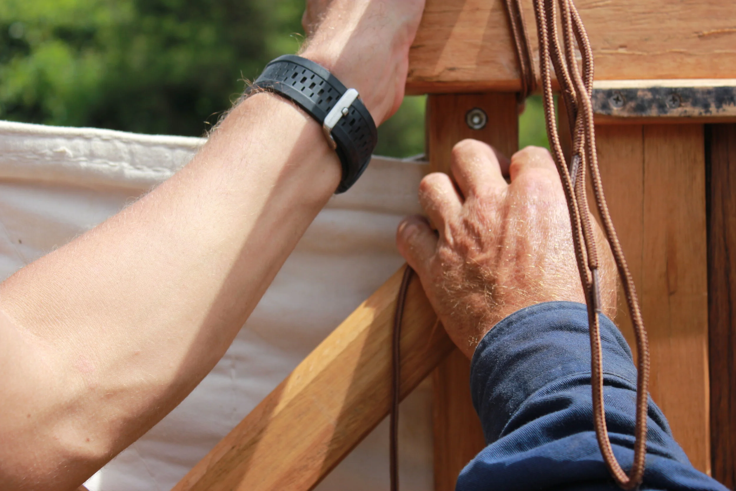 29OCP Urban Grown building a Yurt frame.JPG