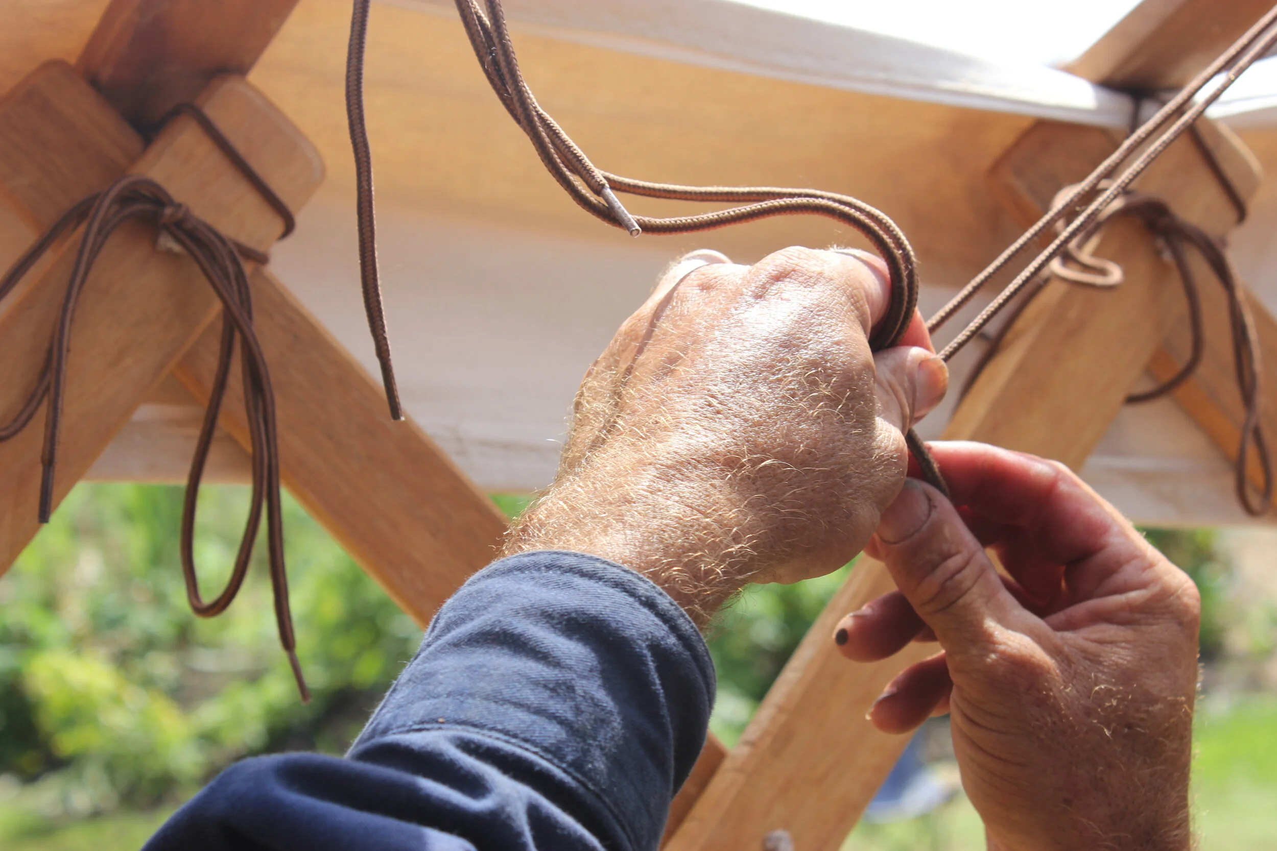 33 OCP Urban Grown building a Yurt frame.JPG