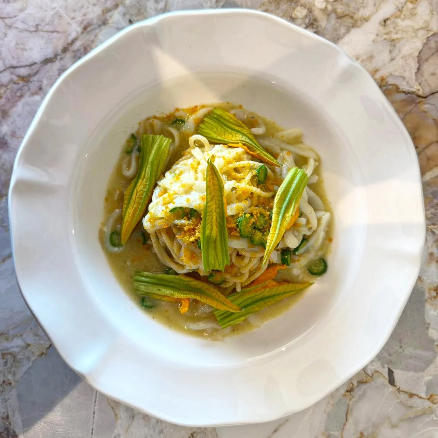 spaghetti, local cuttlefish, zucchini flower, fennel, bottarga

#sydneyfood #sydneyeats #goodfood #spaghetti #cuttlefish #seafood #sydneyharbour