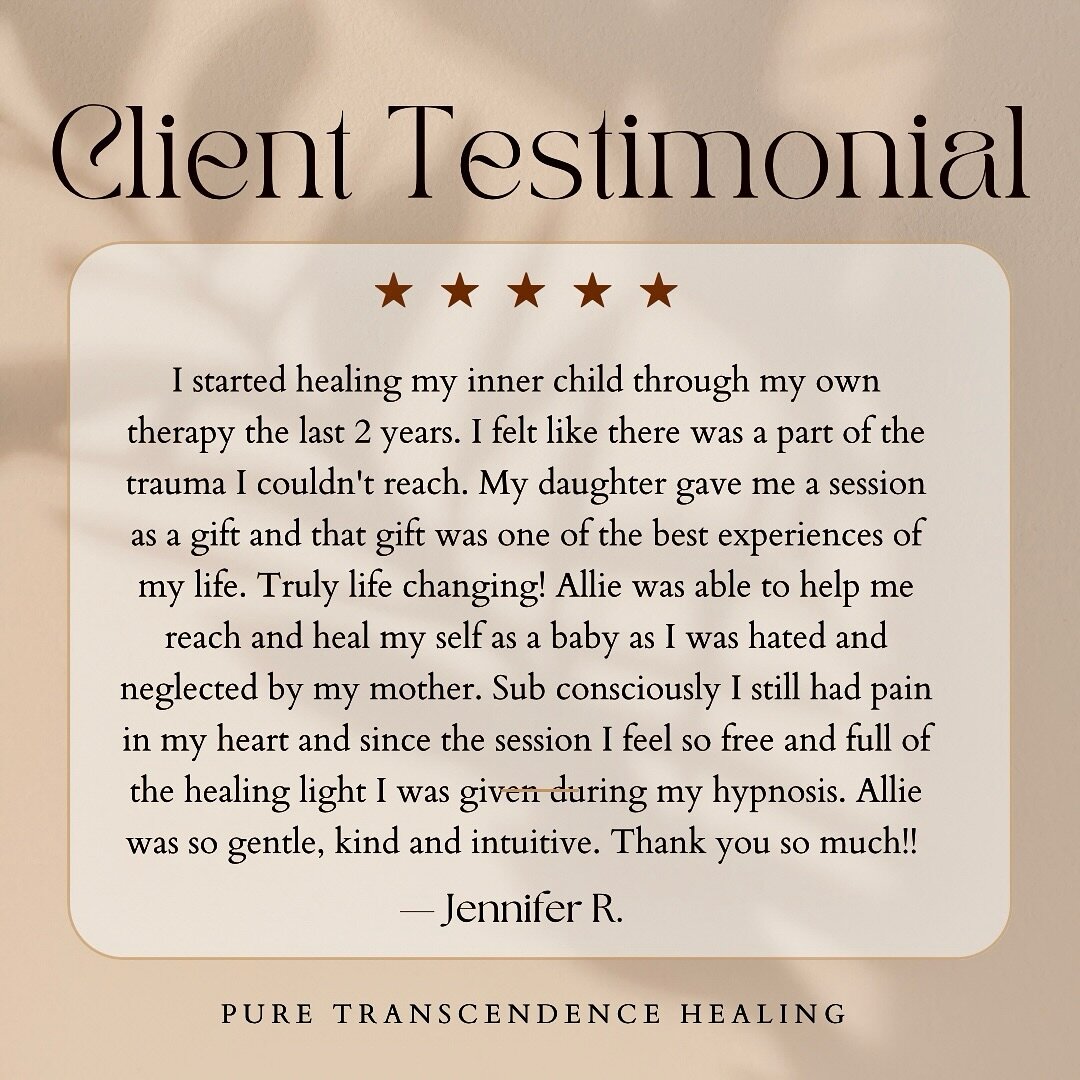 So grateful for healing moments like these 🤍

#hypnosis #hypnotherapy #subconscioushealing #innerchild #loveheals #mindbodyspirit #traumahealingjourney #mentalhealth #emotionalhealth #nervoussystemregulation #healing #puretranscendence #clienttestim