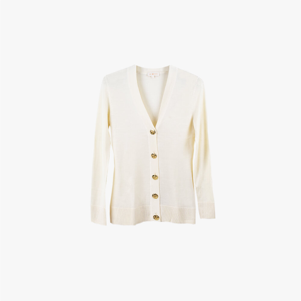 True Mother's Delightful Tory Burch Cardigan — SEVENTY HOLY GARMENTS