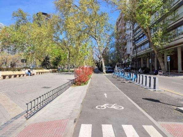 Projected landscape and cycling lane